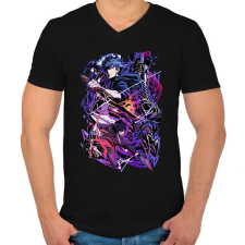 PRINTFASHION Solo Leveling Anime - Férfi V-nyakú póló - Fekete férfi póló
