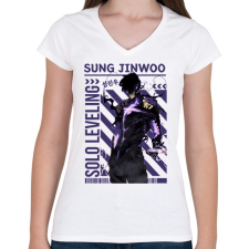 PRINTFASHION Solo Leveling Arise  - Női V-nyakú póló - Fehér női póló