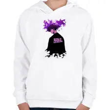 PRINTFASHION SOLO LEVELING - Gyerek kapucnis pulóver - Fehér gyerek pulóver, kardigán