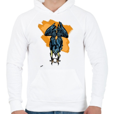 PRINTFASHION Sólyom támadásban - Férfi kapucnis pulóver - Fehér férfi pulóver, kardigán