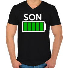 PRINTFASHION SON - Férfi V-nyakú póló - Fekete férfi póló