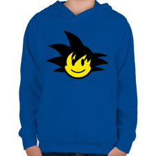 PRINTFASHION Son Goku Emoji - Gyerek kapucnis pulóver - Királykék gyerek pulóver, kardigán
