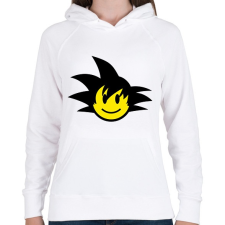 PRINTFASHION Son Goku Emoji - Női kapucnis pulóver - Fehér női pulóver, kardigán