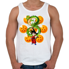PRINTFASHION Son Goku - Férfi atléta - Fehér