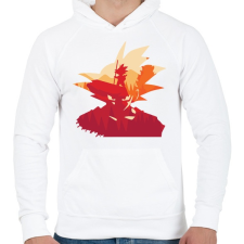 PRINTFASHION Son Goku - Férfi kapucnis pulóver - Fehér férfi pulóver, kardigán