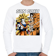 PRINTFASHION Son goku - Férfi pulóver - Fehér