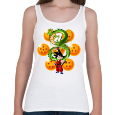 PRINTFASHION Son Goku - Női atléta - Fehér női trikó
