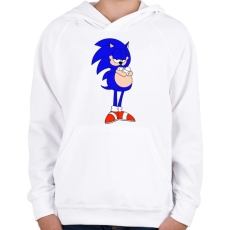PRINTFASHION SonicGarfield - Gyerek kapucnis pulóver - Fehér