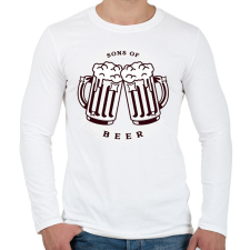 PRINTFASHION Sons of beer - Férfi hosszú ujjú póló - Fehér férfi póló
