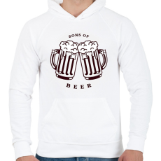 PRINTFASHION Sons of beer - Férfi kapucnis pulóver - Fehér