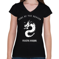 PRINTFASHION SONSOF THE DRAGON - Női V-nyakú póló - Fekete női póló