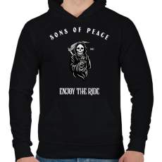 PRINTFASHION SONSOFPEACE - Férfi kapucnis pulóver - Fekete