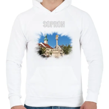 PRINTFASHION Sopron - Férfi kapucnis pulóver - Fehér férfi pulóver, kardigán
