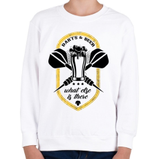 PRINTFASHION Sör és Darts - Gyerek pulóver - Fehér