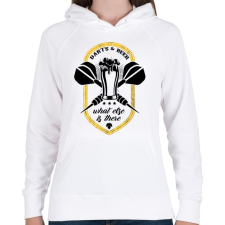 PRINTFASHION Sör és Darts - Női kapucnis pulóver - Fehér női pulóver, kardigán