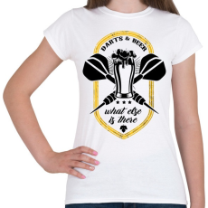 PRINTFASHION Sör és Darts - Női póló - Fehér