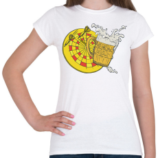 PRINTFASHION Sör és darts - Női póló - Fehér