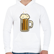 PRINTFASHION Sör - Férfi kapucnis pulóver - Fehér