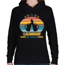 PRINTFASHION Sör ivászat - Női kapucnis pulóver - Fekete női pulóver, kardigán