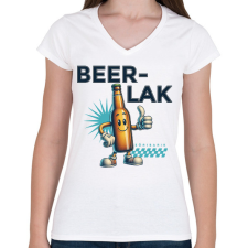 PRINTFASHION Söribarik - Női V-nyakú póló - Fehér női póló