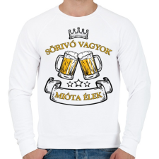 PRINTFASHION Sörivó - Férfi pulóver - Fehér férfi pulóver, kardigán