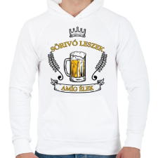 PRINTFASHION Sörivó leszek - Férfi kapucnis pulóver - Fehér férfi pulóver, kardigán