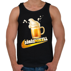 PRINTFASHION Sörözés  - Férfi atléta - Fekete