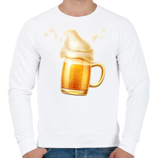 PRINTFASHION Sörözés  - Férfi pulóver - Fehér férfi pulóver, kardigán