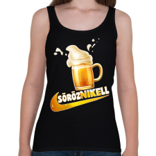 PRINTFASHION Sörözés  - Női atléta - Fekete női trikó