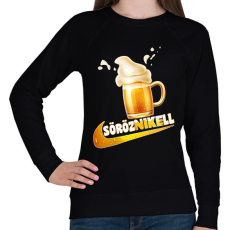 PRINTFASHION Sörözés  - Női pulóver - Fekete