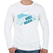 PRINTFASHION sörözni kell másik - Férfi hosszú ujjú póló - Fehér férfi póló