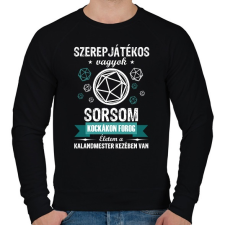 PRINTFASHION Sorsom kockákon forog - Férfi pulóver - Fekete férfi pulóver, kardigán