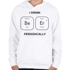 PRINTFASHION Sört iszok időszakosan! - Gyerek kapucnis pulóver - Fehér