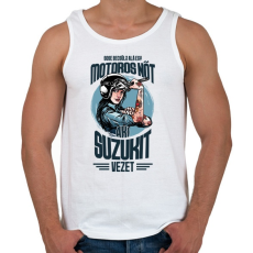 PRINTFASHION Sose becsülj alá egy motors nőt - Suzuki - Férfi atléta - Fehér