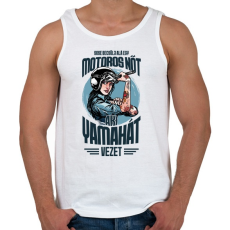 PRINTFASHION Sose becsülj alá egy motors nőt - Yamaha - Férfi atléta - Fehér