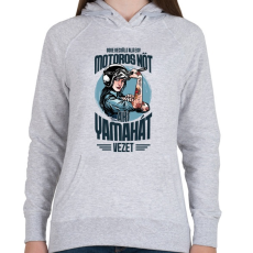 PRINTFASHION Sose becsülj alá egy motors nőt - Yamaha - Női kapucnis pulóver - Sport szürke