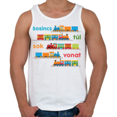 PRINTFASHION Sosincs túl sok vonat - Férfi atléta - Fehér