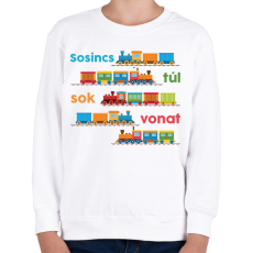 PRINTFASHION Sosincs túl sok vonat - Gyerek pulóver - Fehér