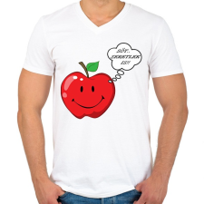 PRINTFASHION Sőt.. még seretlek is! - Férfi V-nyakú póló - Fehér férfi póló