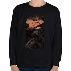 PRINTFASHION Sötét egyszarvú - Gyerek pulóver - Fekete