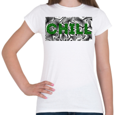 PRINTFASHION Sötétzöld CHILL - Női póló - Fehér női póló