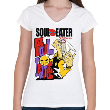 PRINTFASHION Soul eater - Női V-nyakú póló - Fehér női póló