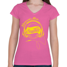 PRINTFASHION Sound Cola - Női V-nyakú póló - Rózsaszín