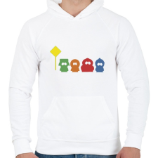 PRINTFASHION SP Characters - Férfi kapucnis pulóver - Fehér férfi pulóver, kardigán