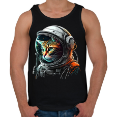 PRINTFASHION Space Cat - Férfi atléta - Fekete