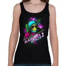 PRINTFASHION Space Monkey - Női atléta - Fekete női trikó