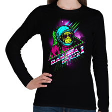 PRINTFASHION Space Monkey - Női hosszú ujjú póló - Fekete női póló