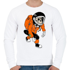 PRINTFASHION Space Skate Monkey - Férfi pulóver - Fehér