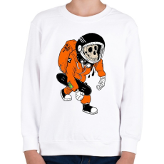 PRINTFASHION Space Skate Monkey - Gyerek pulóver - Fehér