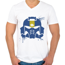 PRINTFASHION Space Wolves helmet - Férfi V-nyakú póló - Fehér férfi póló